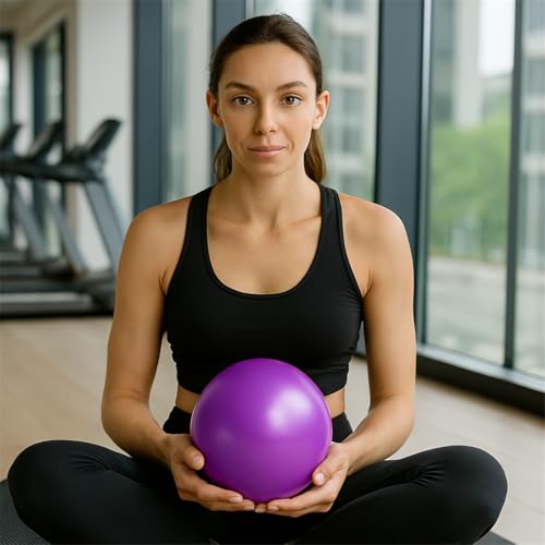 6 Inch Mini Exercise Pilates Yoga Ball, Stability Ball for Yoga, Barre, Training and Physical Therapy- Improves Balance with Inflate Pump(Pink) - color: Purple, size: 6 Inch