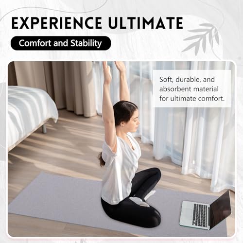 Breling 4 Pack 72" x 24" Hot Yoga Towel Non Slip Microfiber Mat Towel Sweat Absorbent Soft Pilates Mat Essentials for Hot Yoga Pilates Exercise(Light Grey) - color: Light Grey