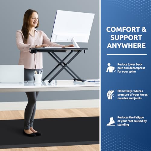 KitchenClouds Kitchen Mat Cushioned Anti Fatigue Rug 30"x108" Water Resistant, Non Slip, Standing and Comfort Desk/Floor Mats for House Sink Office (Black,0.8inch) - color: Black, size: 108"L x 30"W x 0.8"Th