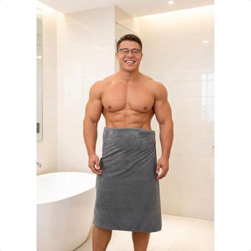 2 Pack Bath Towel Set, Waffle Bath Towel Set, Super Soft Highly Absorbent, Sturdy Quick Drying Towels for Bathroom, Gym, SPA, Yoga (2 Piece 30" x 60", 1Grey+1Purple) - color: 1grey+1purple, size: 30 x 60 Inch