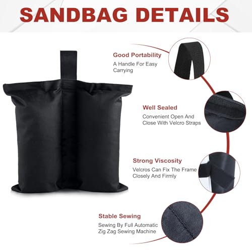 ABCCANOPY Canopy Weights 150 LBS Tent Sand Bags,4-Pack Black(No Sand) - color: Black, size: 150 LBS