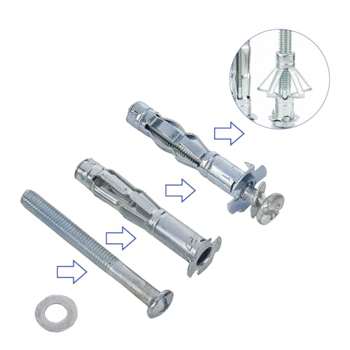 30 pcs Molly Bolts, Metal Drywall Anchors, Heavy Duty Zinc Plated Steel Molly Bolt (M8-52) - color: M8-52