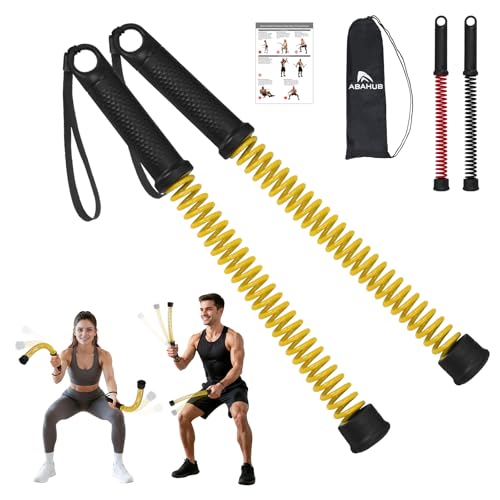 Abahub Weighted Ropeless Battle Rope, Portable Silent Cordless Battle Ropes, Space Saving Home Gym No Battle Ropes with Storage Bag, 2PCS Yellow - Set B - color: Yellow