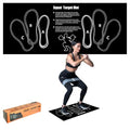 Squat Mat with Foot Position Guide, Anti-Slip Squat Target Mat for Home Gym, Leg, Glute and Ab Workouts, Lightweight Rollable Exercise Mat, 31.5" x 13.78" - color: black