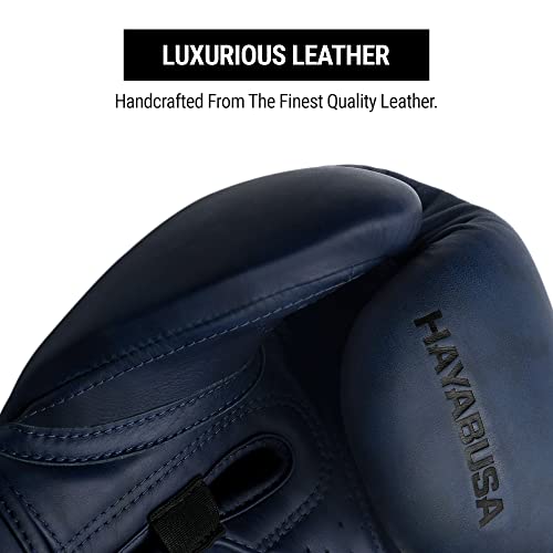 Hayabusa T3 LX Leather Boxing Gloves | Leather Boxing Gloves, Training Gloves Men and Women, Sparring Gloves, Heavy Bag Gloves, 16oz Boxing Gloves, Muay Thai Gloves - color: Indigo, size: 12oz