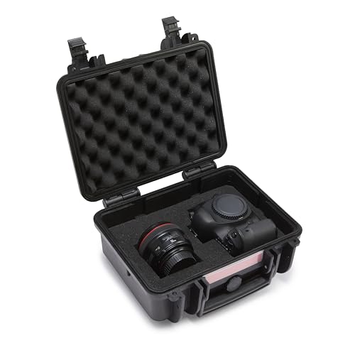 Amazon Basics Hard Camera Case, Small, Black, Solid, 12"L x 11"W x 6"H - size: Small