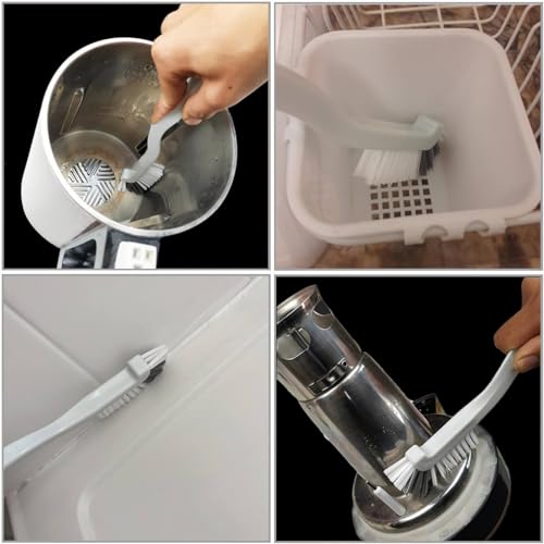Kitchen Scrub Brush with Angled Bristles | Ergonomic Handle, Stiff Bristles, Deep Corner Cleaning, Sink & Dish Use, Crevice Cleaning, Durable Plastic