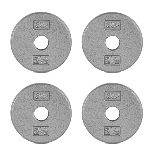CAP Barbell Standard 1-Inch Cast Iron Weight Plates - Singles & Sets | 1.25-50 lbs | Multiple Options - color: Gray, size: 2.5 lb - Set of 4