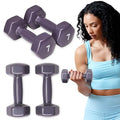 SPRI Dumbbells Hand Weights Set of 2 - Vinyl Coated Exercise & Fitness Dumbbell for Home Gym Equipment Workouts Strength Training Free Weights for Women, Men (1-10 Pound, 12, 15, 18, 20 lb) - color: (G) Purple | 7-Pound