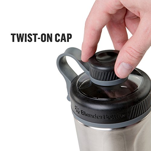 BlenderBottle Radian Shaker Cup Insulated Stainless Steel Water Bottle with Wire Whisk, 26-Ounce, Matte White - color: Matte White
