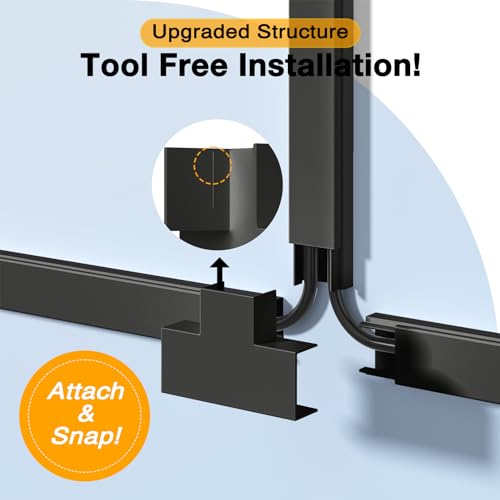 Cable Hider, 157in Delamu Cord Hider Wall for Wall Mounted TV, Wire Hider Kit, Paintable Cable Concealer Raceway Management for Home & Office, 10XL15.7 W0.95 H0.55in, Black - color: Black, size: 157in L x 0.95in W x 0.55in H
