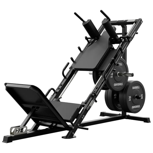 Mikolo Leg Press Hack Squat Machine Combo, Leg Press Machines for Home Gym with Linear Bearing, Hack Squat Machine with Rear and Front Band Pegs, Leg Machine for Full Range Leg Training - style: 230LB DD09 Combo (Black)