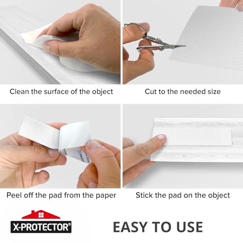 X-Protector Non Slip Pad - 1 White Roll, 40 x 4 - Premium Silicone Feet to Keep Furniture from Sliding - Non Slip Floor Protectors for Furniture and Appliances - Forget About Sliding Objects! - size: 1 PC 40 x 4 inch (White Silicone)