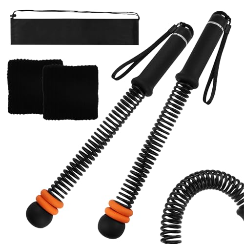 Weighted Cordless Training Ropes, Portable Workout Ropes for Home Gym, HIIT, Strength, Cardio Training with Wrist Wraps & Carry Bag for Men & Women - color: Black