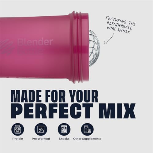 BlenderBottle Shaker Bottle with Pill Organizer and Storage for Protein Powder, Classic V2 ProStak System, 22-Ounce, Plum - color: Plum