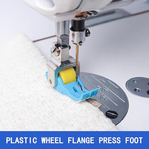 SP-18 Heavy-Duty Plastic Flange Roller Presser Foot for Industrial Single-Needle Sewing Machines - Compatible with Juki 8700/Brother 8100 Series (Precision Edge Guide & Anti-Skip Stitch) (SP-18R 1/32) - size: SP-18R 1/32