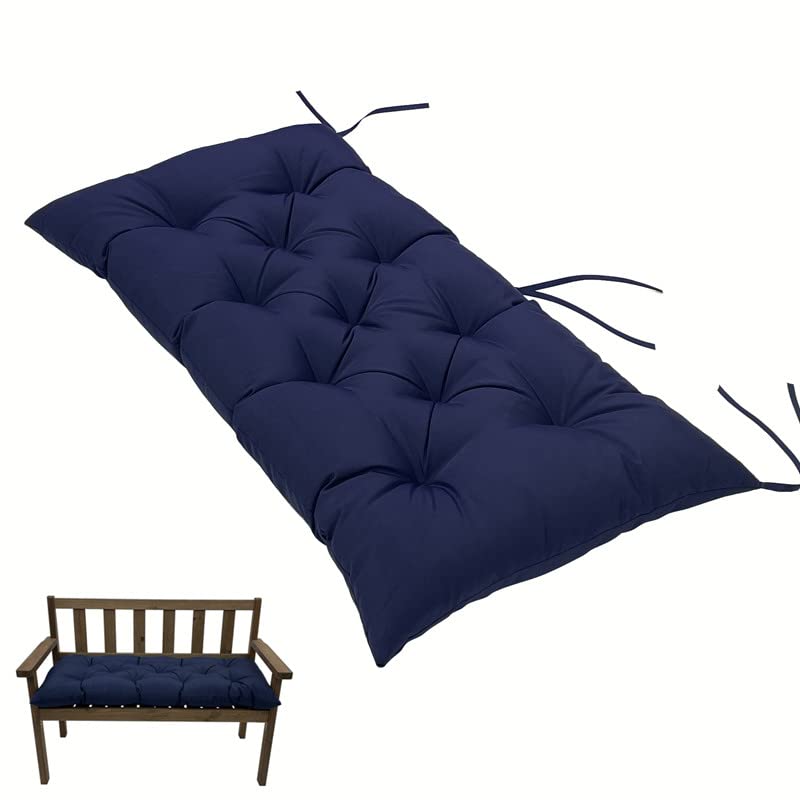 SEAHOME Indoor/Outdoor Bench Cushion,Waterproof Swing Seat Cushion,Outdoor Chair Cuhion,for Lounger Garden Furniture Patio Loveseat Bench (59" x 19.7", Navy) - color: Navy, size: 59" x 19.7"