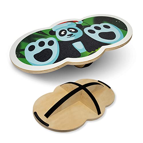 Wooden Balance Board Kids, Wobble Board For Balance, Balance Board Toddler Supporter, Balance Boards for Stability and Core Training - color: 2. Panda