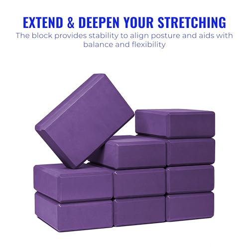 3 in Foam Bulk Yoga Blocks, 10 Pack - color: Purple