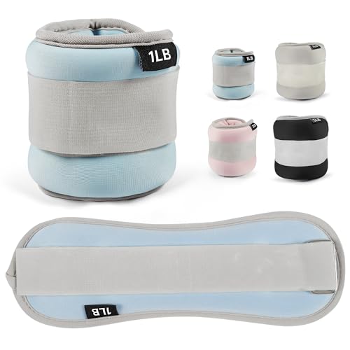 leikefitness Wrist/Ankle Weights Set of 2 (1 lb/2 lb/3 lb/5 lb Each) for Women,Men and Kids, Modularized Leg Weight Straps for Yoga, Walking, Jogging, Aerobics, Gym - color: Blue, size: 2 lb Pair (1 lb Each)