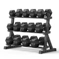 PAPABABE Dumbbell Set with Rack, 540-850lb, Rubber Encased, Home Gym | Complete & Durable Cast Iron Core Odorless PVC Antiroll Hex Shape Ergonomic Chrome Handle Versatile Home Gym - size: 770LB with 3-Tier Weight Rack