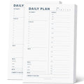 Daily Planner Notepad, 5.5 x 8.5" Tear-Off Pad – 70 Undated Sheets Focus-Enhancing Desktop Organizer with Hourly Schedule, To-Do List for Work, School (White, Minimalist, 2 Pack) - size: Minimalist, 2 Pack