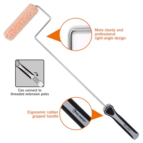 ROLLINGDOG 6 inch Long Paint Roller | Microfiber Rollers for Painting Walls and Ceilings, for Smooth to semi Smooth Surfaces - color: 6 inch paint roller