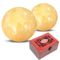 Marble Baoding Balls, Chinese Meditation Stress Relief Balls for Hand Therapy, Manual Massage Exercise with an Upgraded Shockproof Imitation Wood Box, 2 Count Beige, Medium-1.57" - color: Beige, size: Medium-1.57"