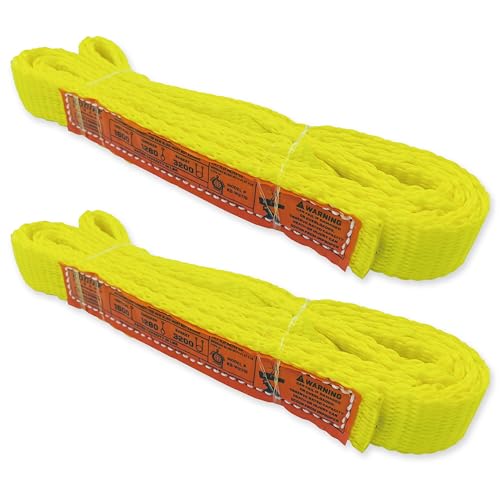 1-Ply Lifting Sling Straps 1”x 6ft - 1650lbs Vertical Capacity Heavy Duty Flat Eye Lift Sling, for Rigging Moving Towing Hoisting -2Pack - Kodiak Straps - color: 2 PACK, size: 1inch x 6ft