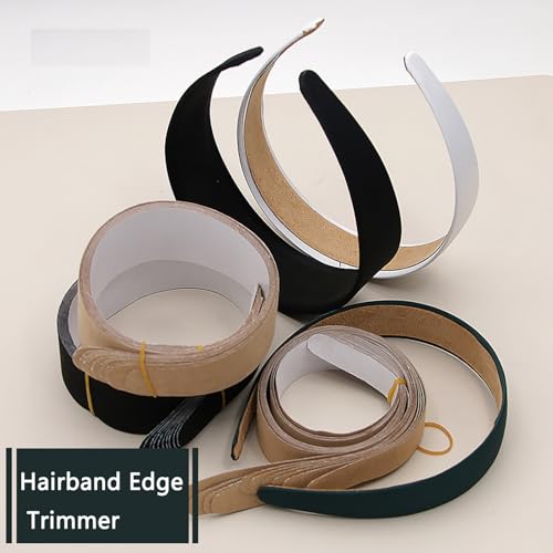 10 Pack Women Headbands Gripper Replacement Adhesive Strips Anti-slip Sticker Grips for Satin Headbands 1 Inch Trendy Ribbed Elastic Hair Bands Plain Hard Headband Ribbon Head Band DIY Craft