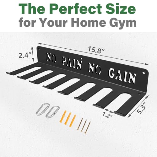 Home Gym Accessories Organization Storage Rack Equipment For Home 8 Hook Wall Hanger Display Gear Barbells Resistance Bands Jump Ropes Lifting Belt Hanger Accessories Hardware Included - color: Sore