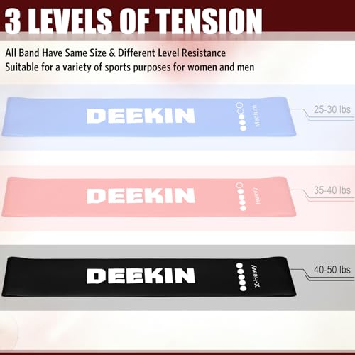 Deekin 20 Pcs Resistance Bands Resistance Loop Exercise Bands Exercise Equipment Elastic Drap Ring for Women and Men Home Fitness, Gym, Yoga - color: Black, size: 40-50 lbs