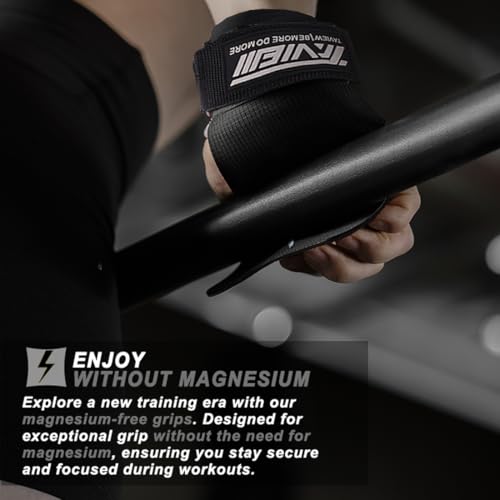 Weight Lifting Wrist Straps with Hand Grips, Pull-Up Grips for Cross Training, Powerlifting - color: Rubber2 (Black&Gray)