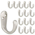IBosins 15PCS Coat Hooks Wall Mounted Single Prong Robe Hook for Hanging Towel Hooks with 30 Screws for Bags, Hat, Cap, Scarf, Cup (Silvery) - color: Silvery