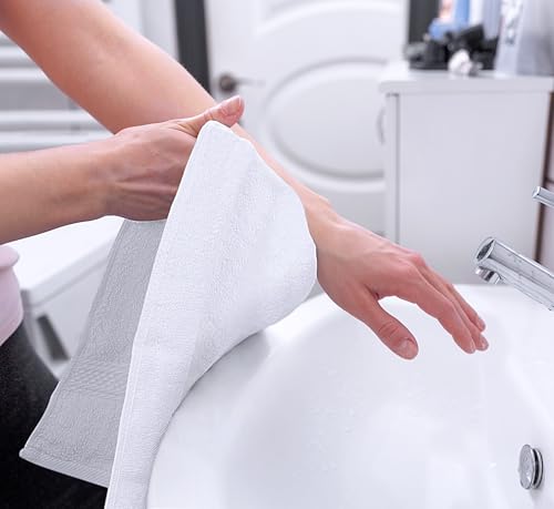 Utopia Towels 6 Pack Premium Hand Towels Set, 16 by 28 inches, 100% Ring Spun Cotton, Ultra Soft and Highly Absorbent 600GSM Towels for Bathroom, Gym, Shower, Hotel, and Spa, White - color: White, size: 6 Hand Towels