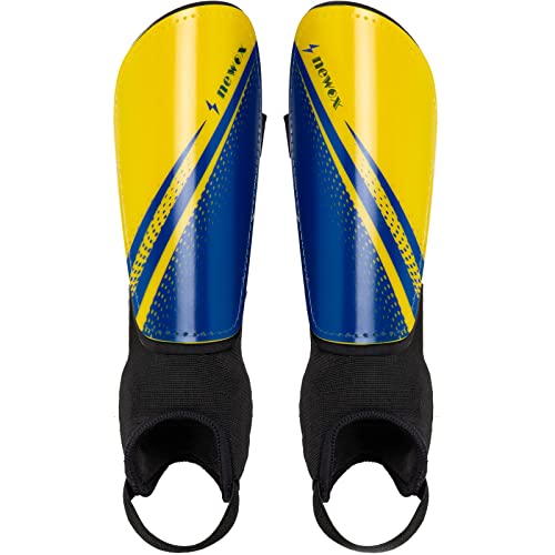 newox Soccer Shin Guards Kids Youth - Shin Pads Protection Boys Shin Guards Soccer Youth - Soccer Shin Guards for Kids 3-15 Years Old Girls Boys - color: Yellow+Blue, size: X-Small
