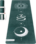 Yoga Mat With Strap 5mm Non Slip Suede & TPE - Eco-Friendly Fitness & Exercise Mat for Home Gym, Pilates, Hot Yoga, and Meditation - Lightweight Durable 72 x 24 inch Workout Mat for Women, Men - color: Green