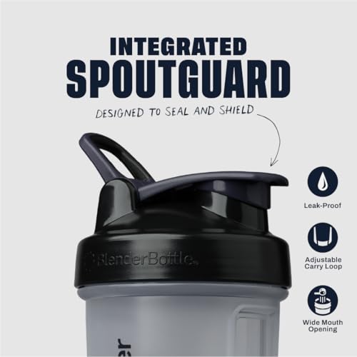 BlenderBottle Classic V2 Shaker Bottle Perfect for Protein Shakes and Pre Workout, 20 oz, Black - color: Clear, size: 20 Ounces
