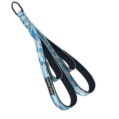 Vulken Tricep Rope Cable Attachment. Two Size in One Extra Long Pull Down Rope. Triceps Extension Straps Gym Equipment. Home Workout Handles for Resistance Bands. - color: Blue