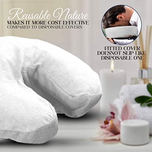 London Linens Pack of 10, Premium Extra Thick 100% Cotton Flannel Massage Tables Face Cradle Covers Cozies Fitted - Includes 10 pcs (White) - color: White, size: 10