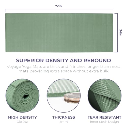 Voyage 5mm Studio Yoga Mats, 10 Pack, 72x24in - color: Sage