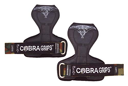 Cobra Grips Weight Lifting Gloves with Adjustable Neoprene Padded Wrist Wraps - Heavy Duty Alternative to Power Lifting Hooks for Deadlifts - color: FIT MILT CAMO Rubber, size: 4.25 - 7.0"