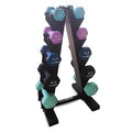 HolaHatha 1, 2 and 3 lb Neoprene Dumbbell Strength Training Weight Set with Rack - color: Blues, size: 56 LB