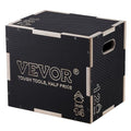 VEVOR 3 in 1 Plyometric Jump Box, Easy-to-Assemble Wood Plyo Box for Jumping Trainers, Home Gym Training and Conditioning - style: 16" x 14" x 12"