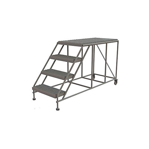 Tri-Arc WLWP042448 4-Step Forward Descent Mobile Steel Work Platform, 24-Inch x 48-Inch Platform - size: 24" x 48", style: 4-Step