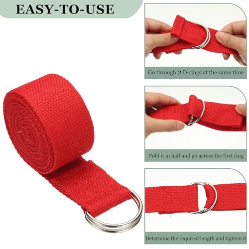 Yoga Strap for Stretching, Athletic Stretch Band with Adjustable Metal D Ring Buckle Yoga Bands - color: Blue, size: 5.9ft