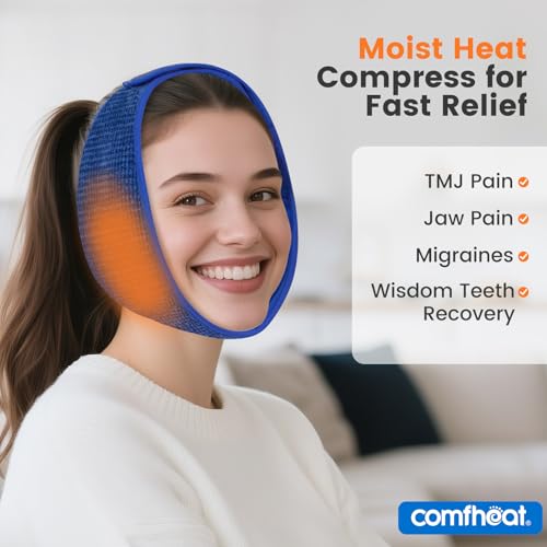 Face Heating Pad for TMJ Pain Relief, Moist Heat Microwave Heated Wrap for Jaw, Wisdom Teeth Recovery, Reducing Symptoms of Jaw Clicking, Relaxing Face Muscles, Oral Facial Surgery