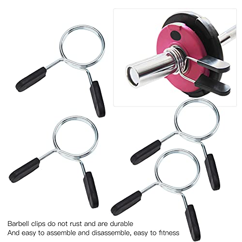 Bnineteenteam Barbell Spring Clip, 4 Pcs 24mm / 48mm Barbell Clamp Spring Collar Clip Dumbbell Spring Lock Fitness Equipment Lifting Kit