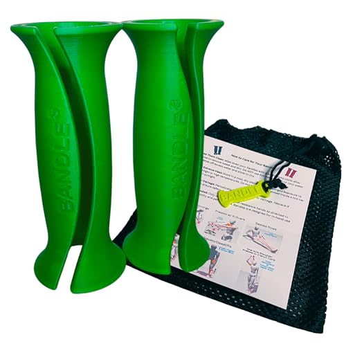 Bandle™ - True Ergonomic Handles for Resistance Bands | Unleash The Full Potential of Pain-Free, Full-Body Workouts | Durable & Comfortable for High-Intensity Training (2 Handles) - color: Lime Green, size: Small