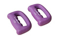 GYMENIST Set of 2 Hand Shaped Neoprene Exercise Workout Jogging Walking Cardio Dumbbells Pair - color: 2-LB Purple